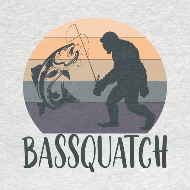 Bassquatch fisherman funny bigfoot gift by DODG99